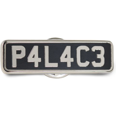 Palace PAL PLATE PIN BADGE BLACK / SILVER - $8.00