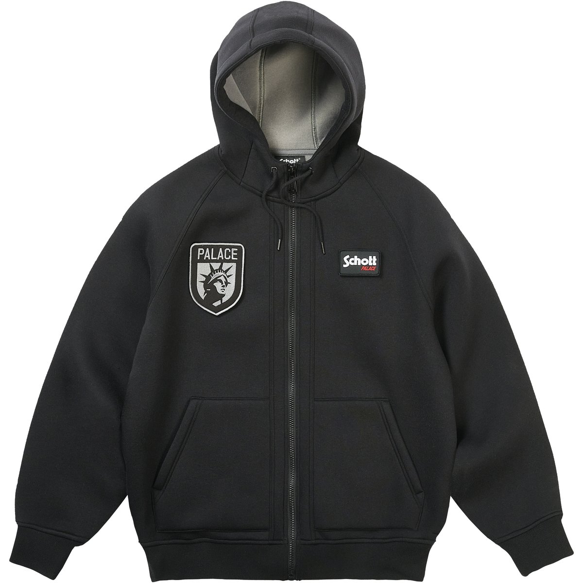 Palace PALACE SCHOTT BONDED FLEECE HOOD BLACK (Spring 2026) - $208.00