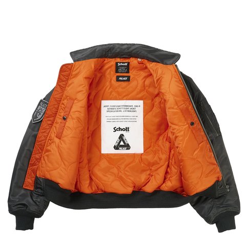 Palace PALACE SCHOTT CWU 90'S FIT BOMBER JACKET BLACK - Colorway