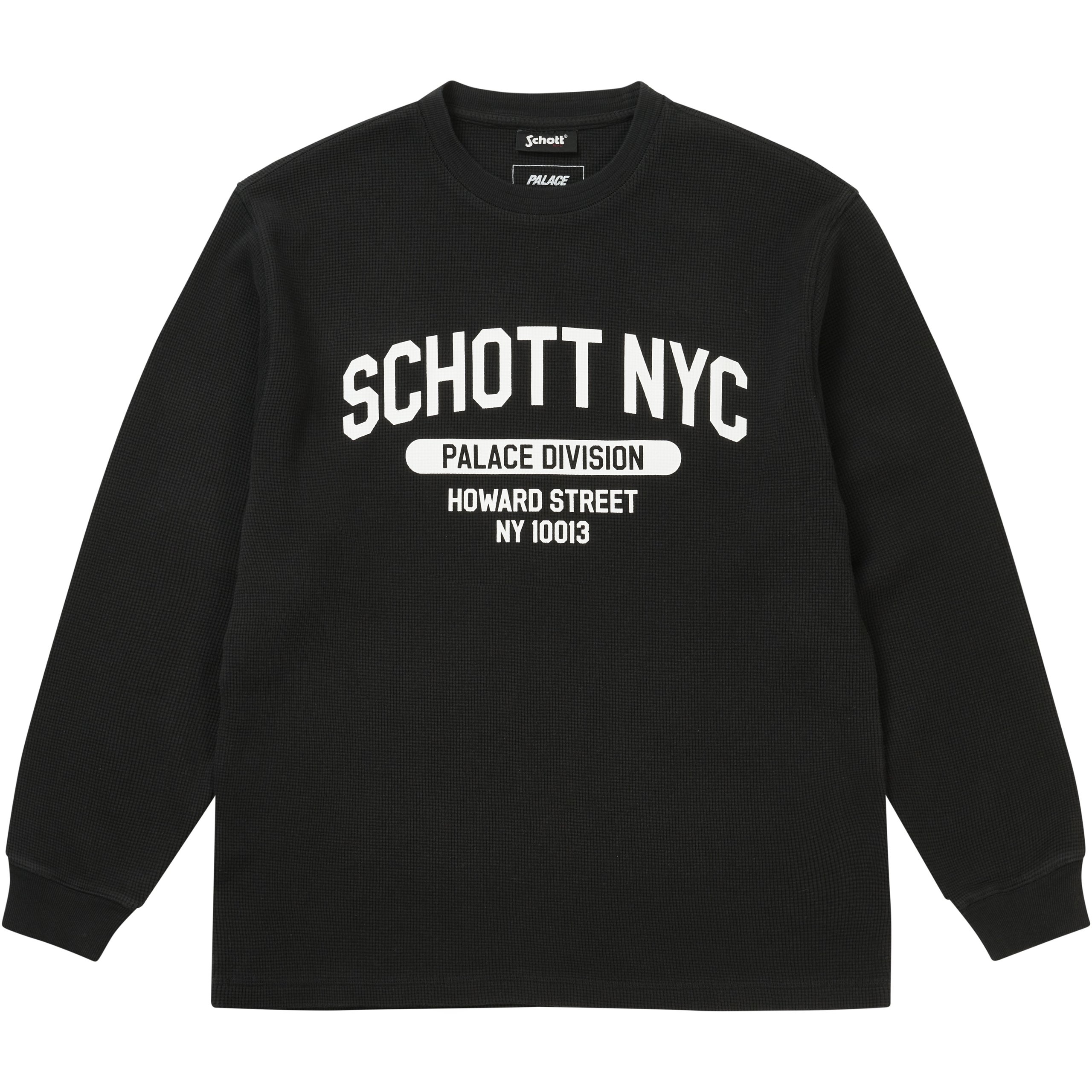 PALACE SCHOTT WAFFLE LONGSLEEVE BLACK
