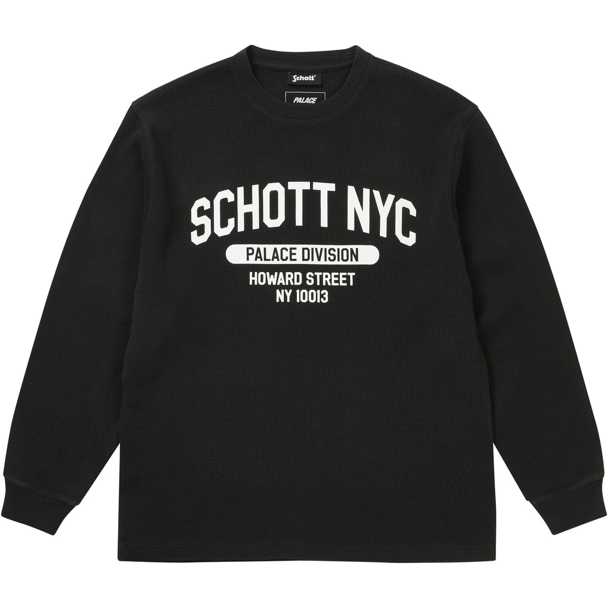Palace PALACE SCHOTT WAFFLE LONGSLEEVE BLACK (Spring 2026) - $118.00