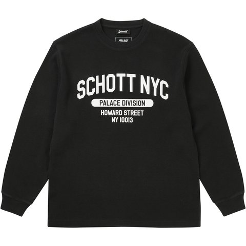 Palace PALACE SCHOTT WAFFLE LONGSLEEVE BLACK - $118.00