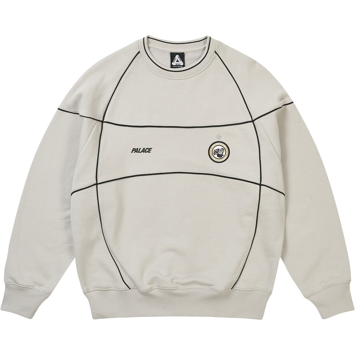 Palace PRO TEAM PIPED CREW CONCRETE GREY (Spring 2026)