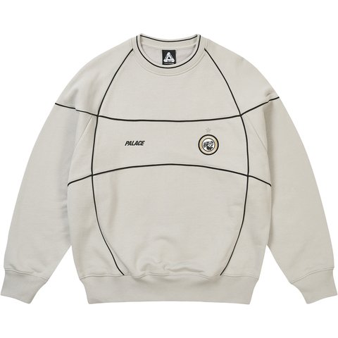 Palace PRO TEAM PIPED CREW CONCRETE GREY