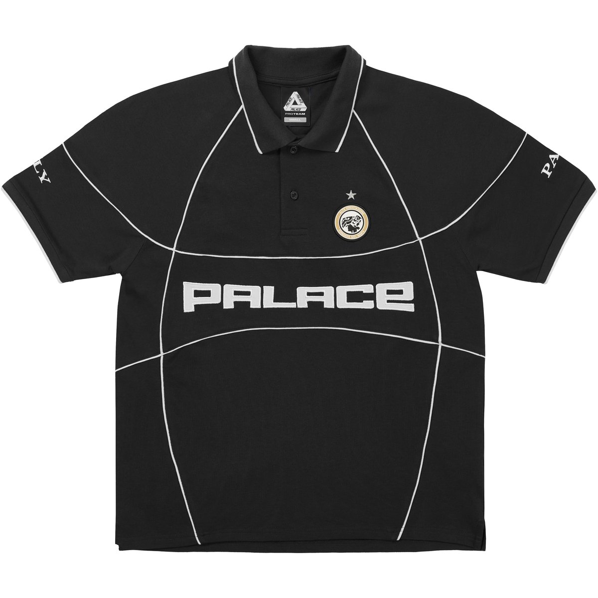 Palace PRO TEAM PIPED POLO BLACK (Spring 2026)