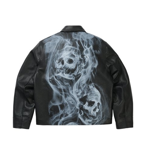 Palace SMOKED LEATHER JACKET BLACK - Colorway