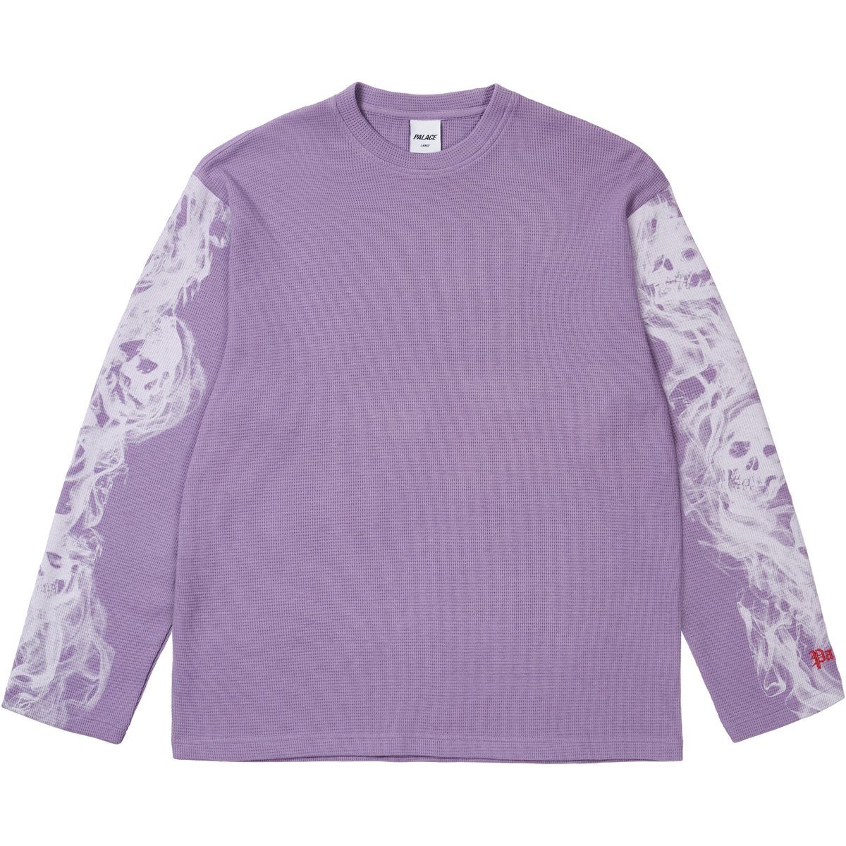 Palace SMOKED WAFFLE LONGSLEEVE FLAT GRAPE (Spring 2026) - $118.00