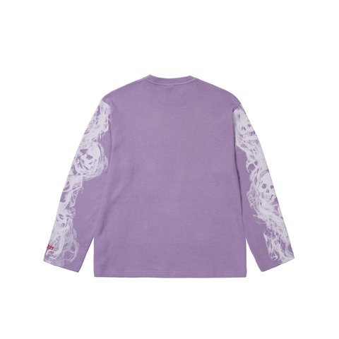 Palace SMOKED WAFFLE LONGSLEEVE FLAT GRAPE - Colorway