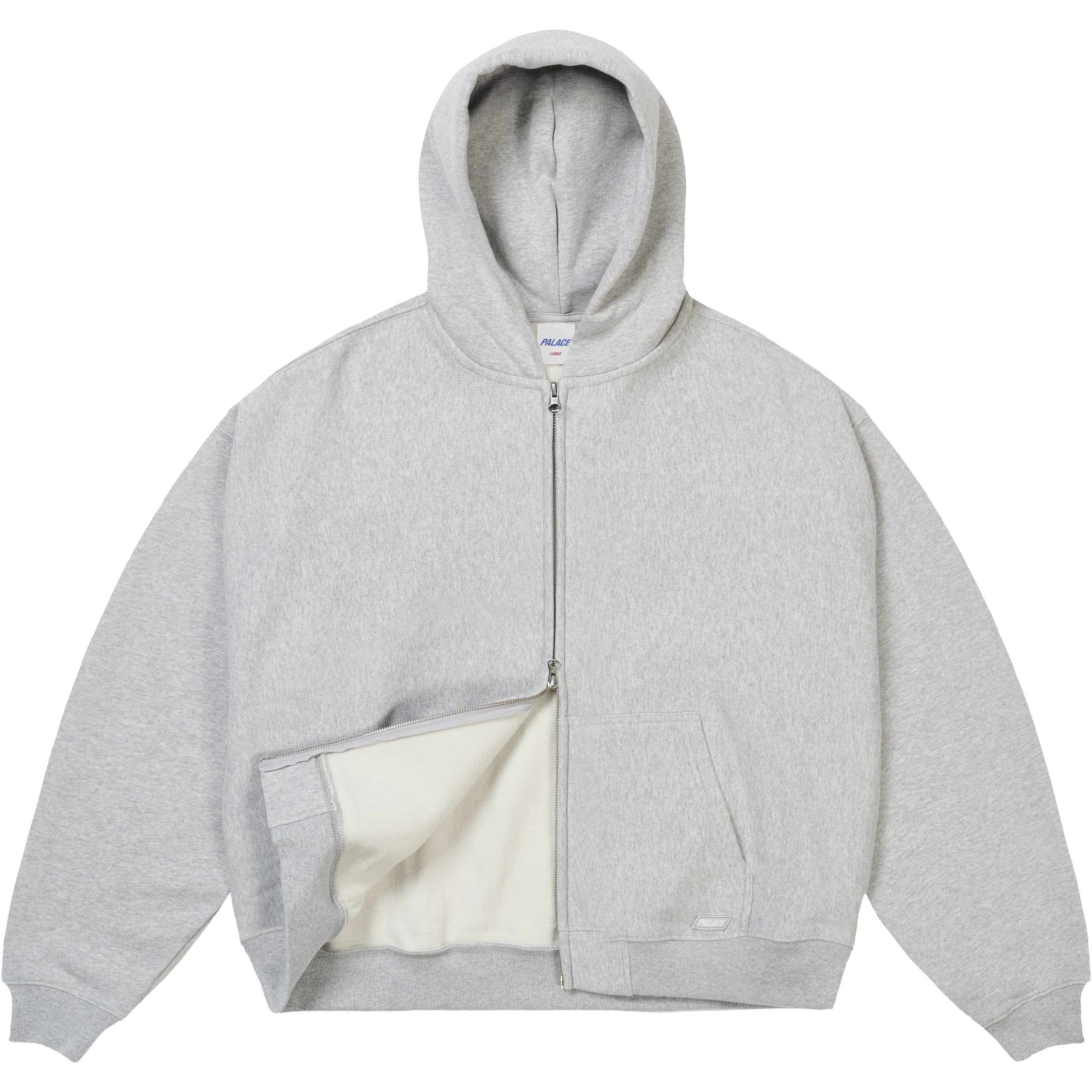 UNISEX ZIP HOOD GREY MARL