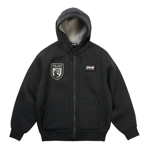 Palace PALACE SCHOTT BONDED FLEECE HOOD BLACK - Style 5
