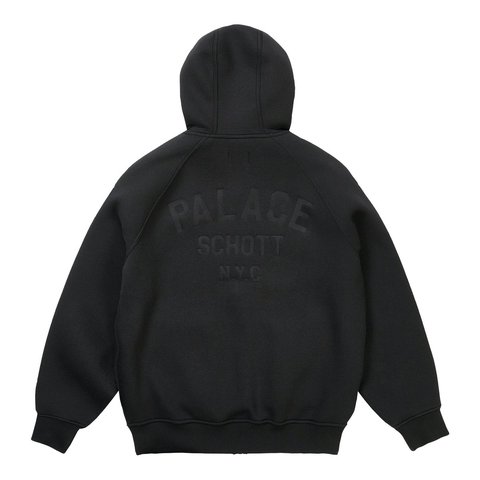 Palace PALACE SCHOTT BONDED FLEECE HOOD BLACK - Style 5