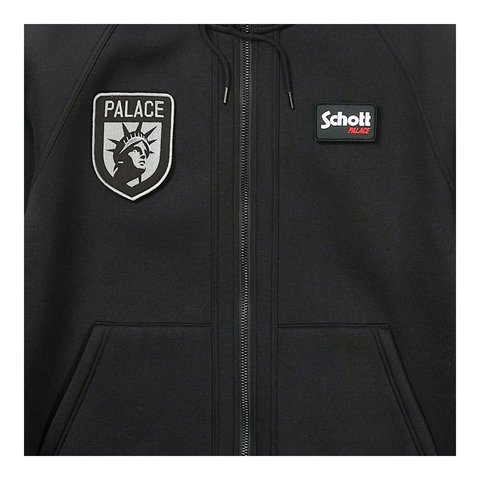 Palace PALACE SCHOTT BONDED FLEECE HOOD BLACK - Style 5