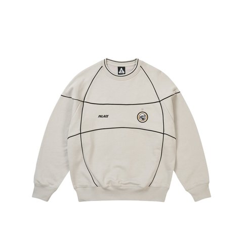 Palace PRO TEAM PIPED CREW CONCRETE GREY - Style 3