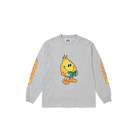 Palace PALACE WORLD INDUSTRIES LONGSLEEVE GREY MARL - Style 3