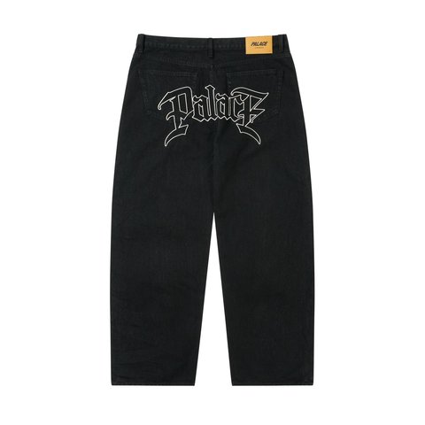 Palace LE SCRIPT P90 BAGGY JEAN BLACK - Style 3