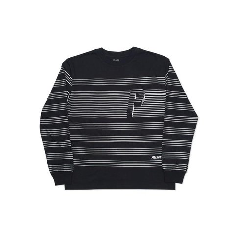 Palace STRIPER L/S T-SHIRT BLACK