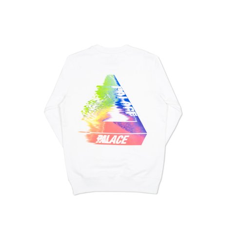 Palace TRI-SMUDGE CREW WHITE - Colorway