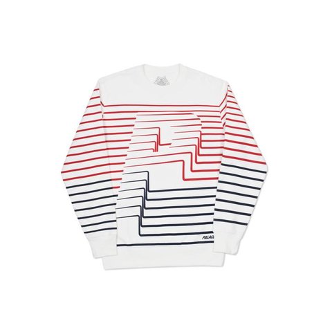 Palace STRIPER CREW WHITE