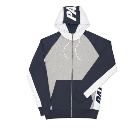Palace BLOCKER ZIP HOOD GREY MARL / NAVY
