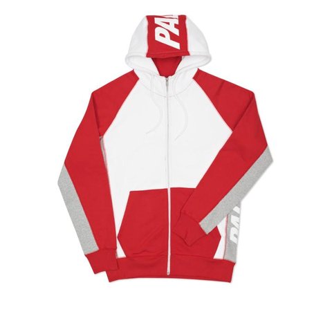 Palace BLOCKER ZIP HOOD RED / WHITE