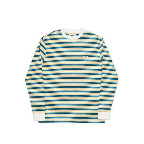 Palace NEON STRIPE L/S T-SHIRT WHITE / YELLOW - Colorway