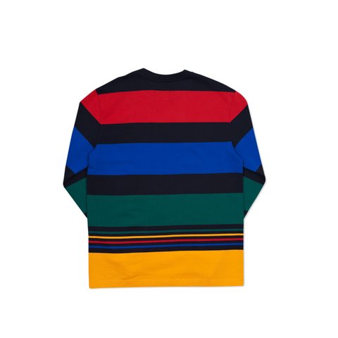 Palace HEAVY STRIPE L/S T-SHIRT DARK NAVY / MULTI - Colorway