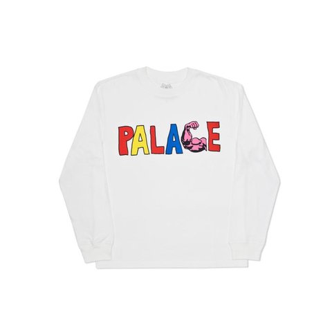 Palace MUSCLE L/S T-SHIRT WHITE