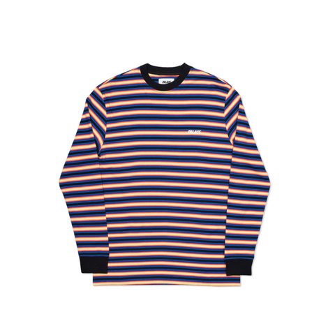 Palace NEON STRIPE L/S T-SHIRT BLACK / ORANGE - Colorway