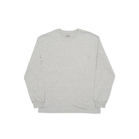 Palace POCKET L/S T-SHIRT GREY MARL