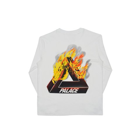 Palace TRI-FIRE L/S T-SHIRT WHITE - Colorway