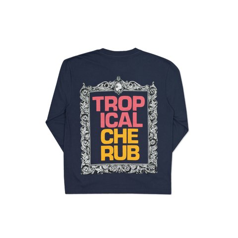 Palace TROPICAL CHERUB L/S T-SHIRT NAVY - Colorway