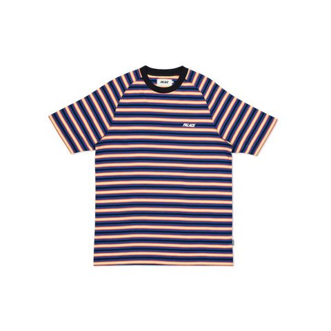 Palace NEON STRIPE T-SHIRT BLACK / ORANGE
