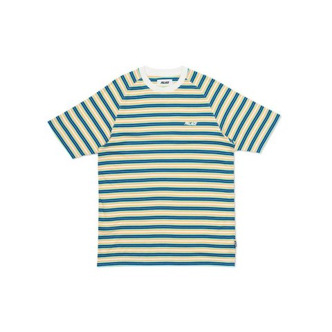 Palace NEON STRIPE T-SHIRT WHITE / YELLOW