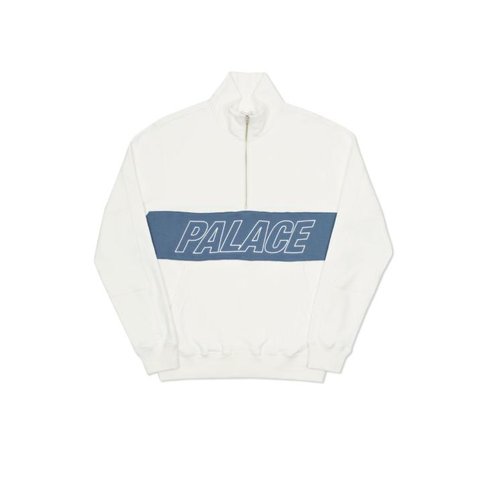 Palace HALF WAY TRACK TOP WHITE / FADED BLUE