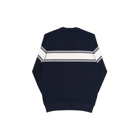 Palace MARINA STRIPE PIQUE CREW NAVY / WHITE
