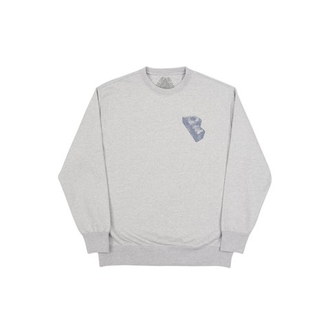 Palace STONES CREW GREY MARL - Colorway