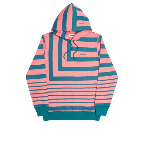 Palace ANGLO HOODY PINK / GREEN - Colorway