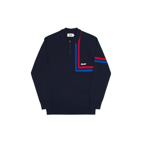 Palace ANGLE STRIPE ZIP KNIT BLACK - Colorway