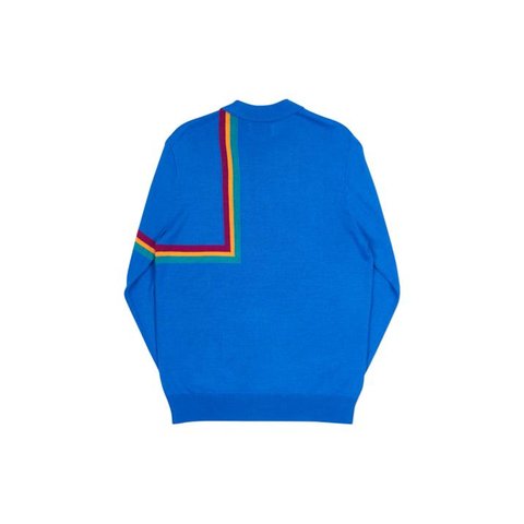 Palace ANGLE STRIPE ZIP KNIT BLUE