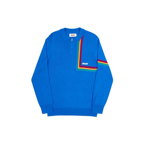 Palace ANGLE STRIPE ZIP KNIT BLUE - Colorway