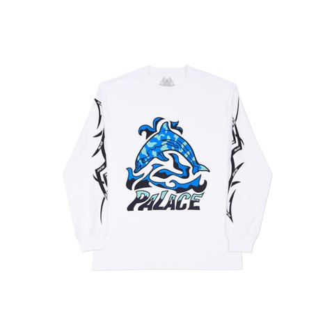 Palace SKETCHY DOLPHIN LONGSLEEVE WHITE - Colorway