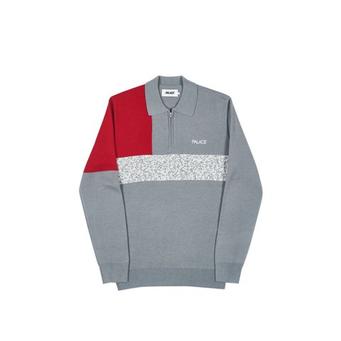 Palace BLOCKER KNIT GREY / RED - Colorway