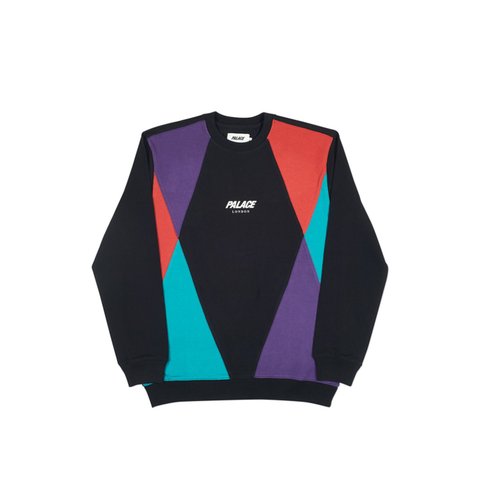 Palace CROSS CREW BLACK - Colorway