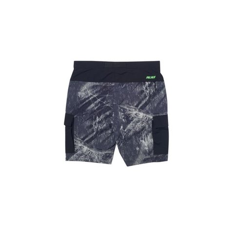 Palace ASYMETRIC REAL TREE SHELL SHORTS BLACK