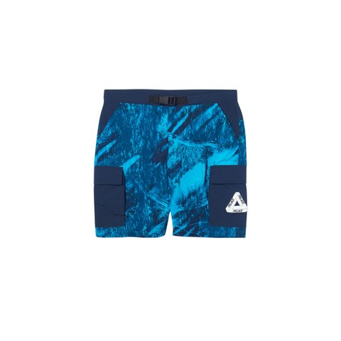 Palace ASYMETRIC REAL TREE SHELL SHORTS BLUE - Colorway