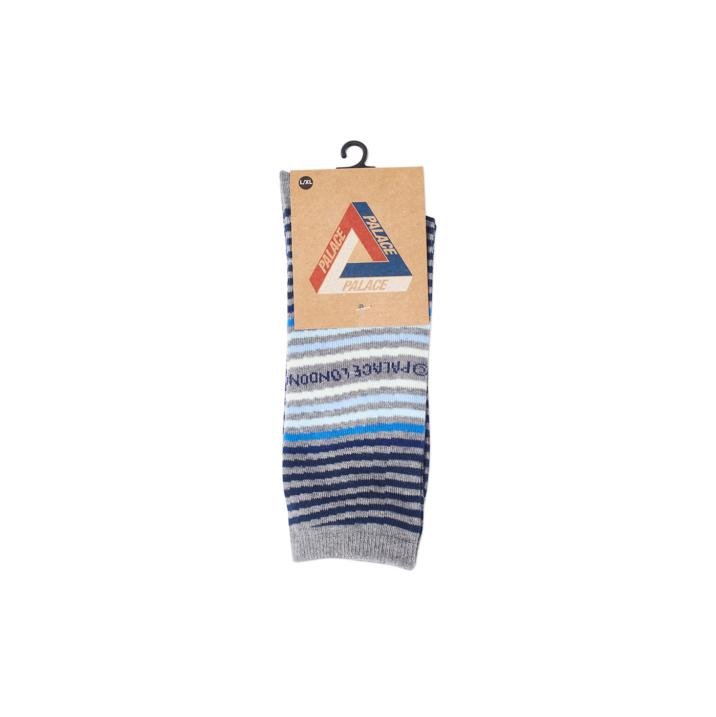 WAVEY STRIPE SOCK GREY MARL / BLUES