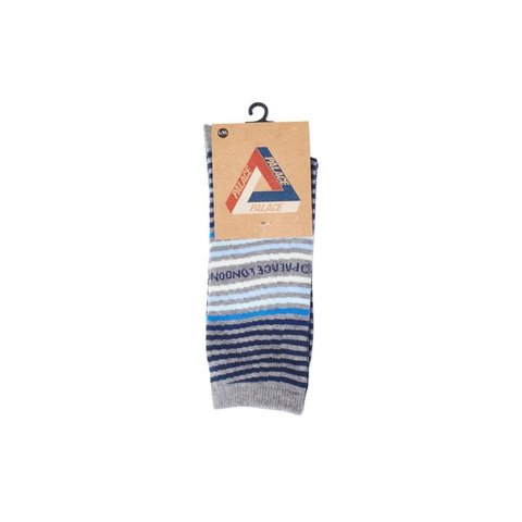 Palace WAVEY STRIPE SOCK GREY MARL / BLUES
