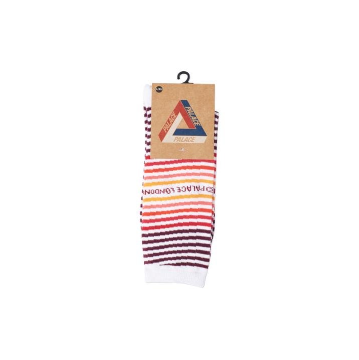 WAVEY STRIPE SOCK WHITE / RED