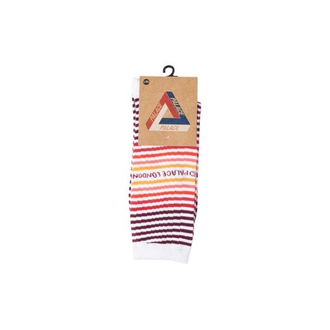 Palace WAVEY STRIPE SOCK WHITE / RED