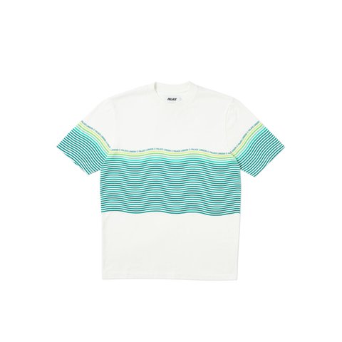 Palace WAVEY STRIPE T-SHIRT GREEN / WHITE - Colorway
